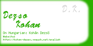 dezso kohan business card
